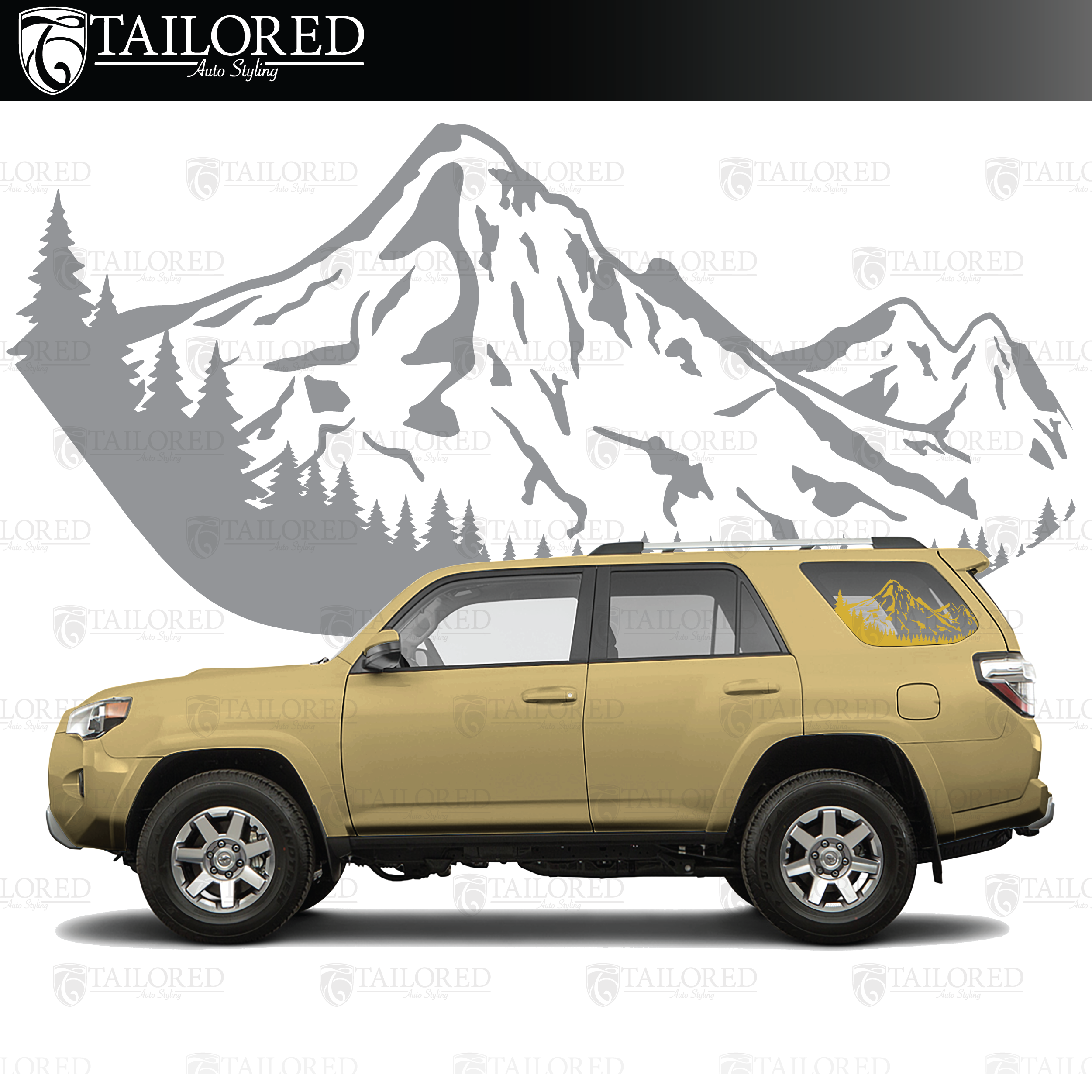 2013-2020 Toyota 4Runner Mt. Hood Treeline Rear Quarter Window Graphic